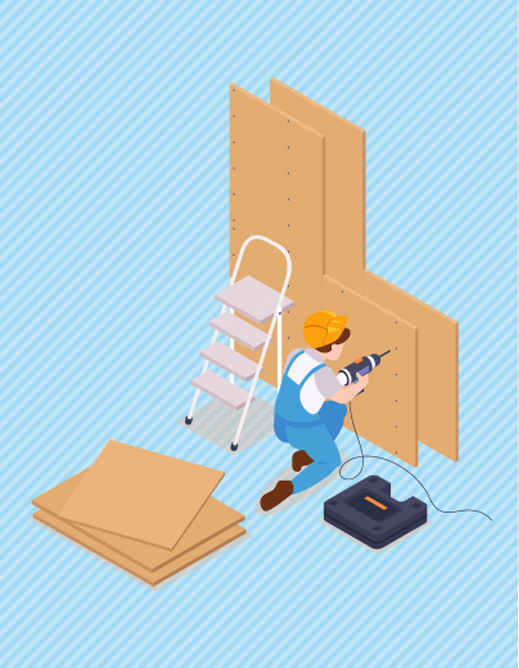 型枠工事のイラスト