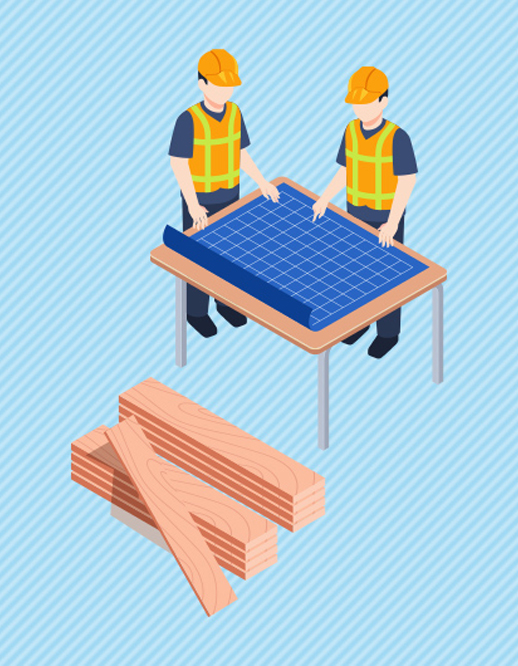 型枠工事のイラスト