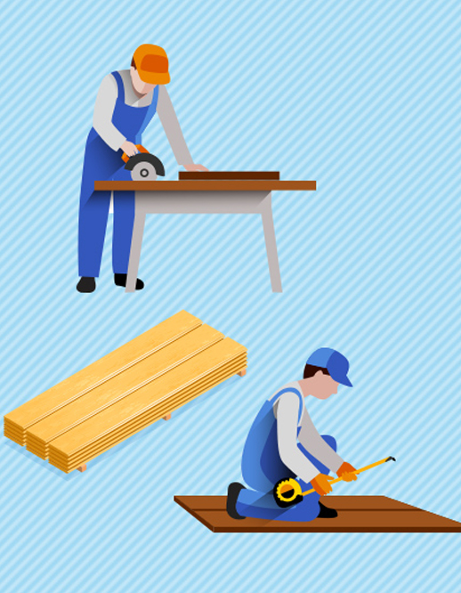 型枠工事のイラスト